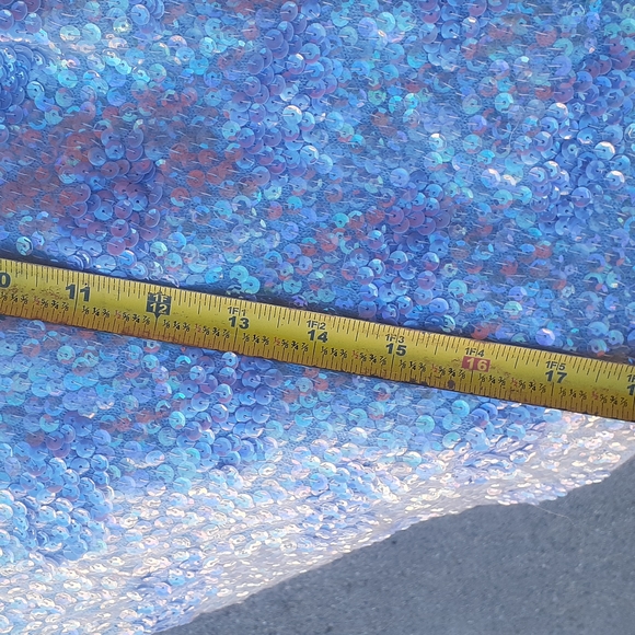 VTG 60s Hand Beaded Blue Sequin Wool Party Evening blouse sleeveless Top S M - Picture 13 of 14